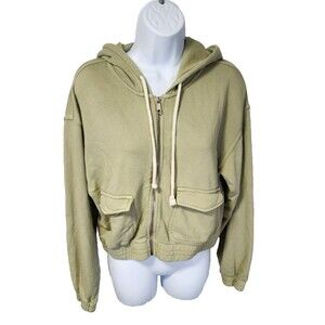Aerie Cropped Zip Up Hoodie size SP EUC